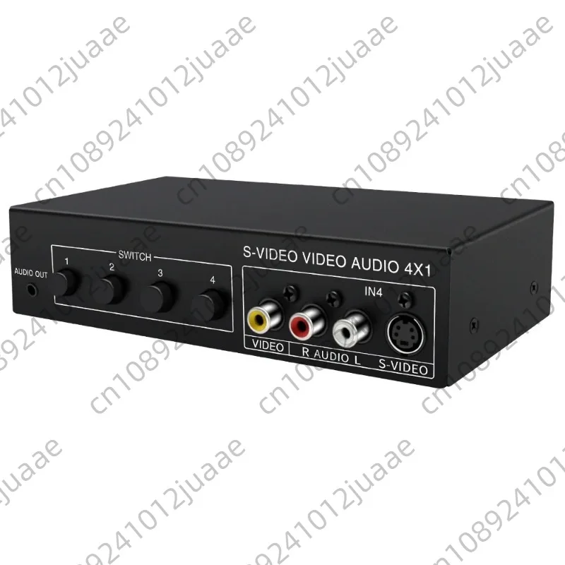 S-Video Switcher S-VIDEO Splitter 4 Input 1 Output AV 4 in 1 Out with 3.5mm Audio VSSW41