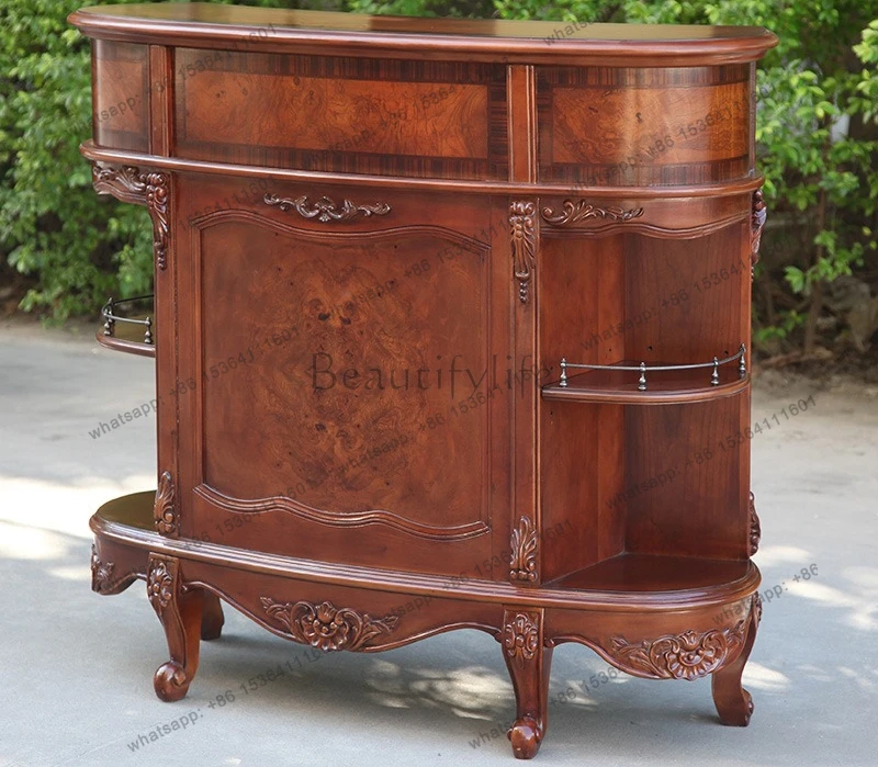 American entrance bar partition retro home solid wood bar chair complete AE258 *