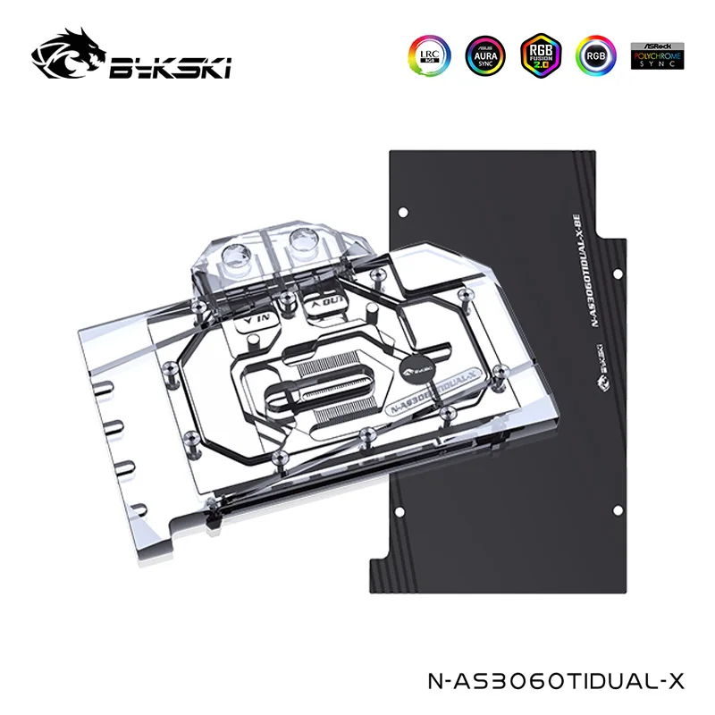 bykski gpu water block compativel asus dual rtx 3060ti o8g placa grafica cooler com backplaten as3060tidual x 01