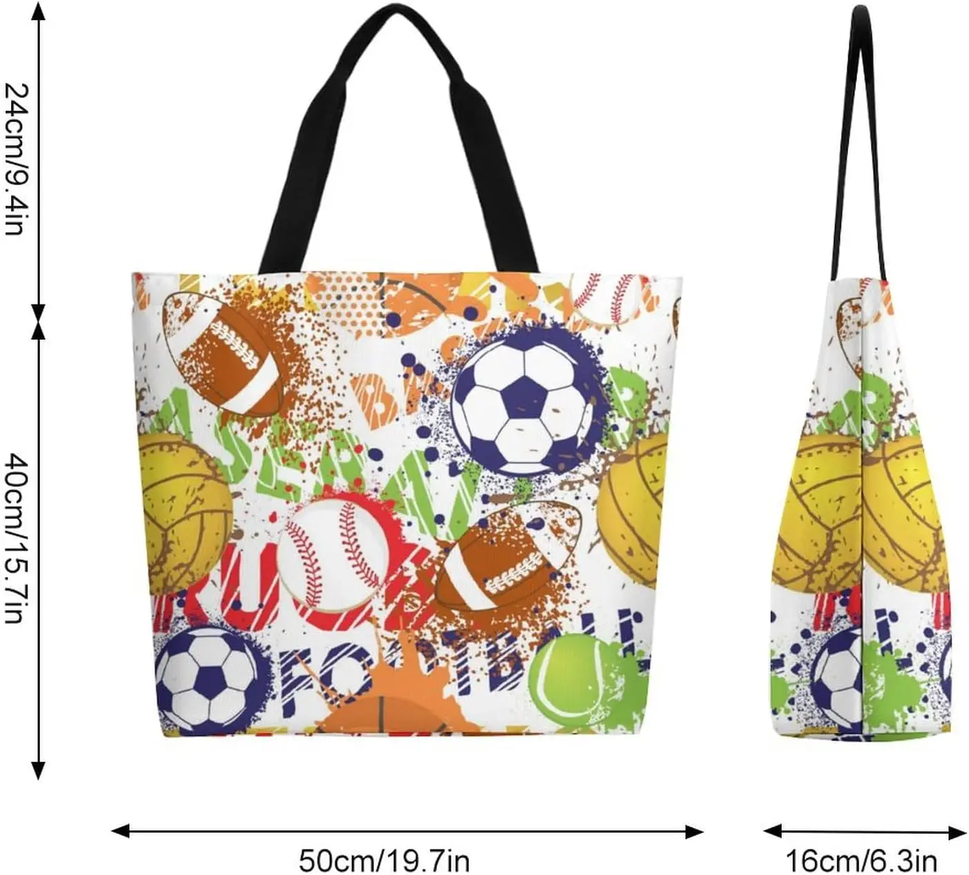 Sacola impermeável de bola esportiva para mulheres, grande, casual, bolsa de ombro, reutilizável, praia, compras, mercearia, ao ar livre