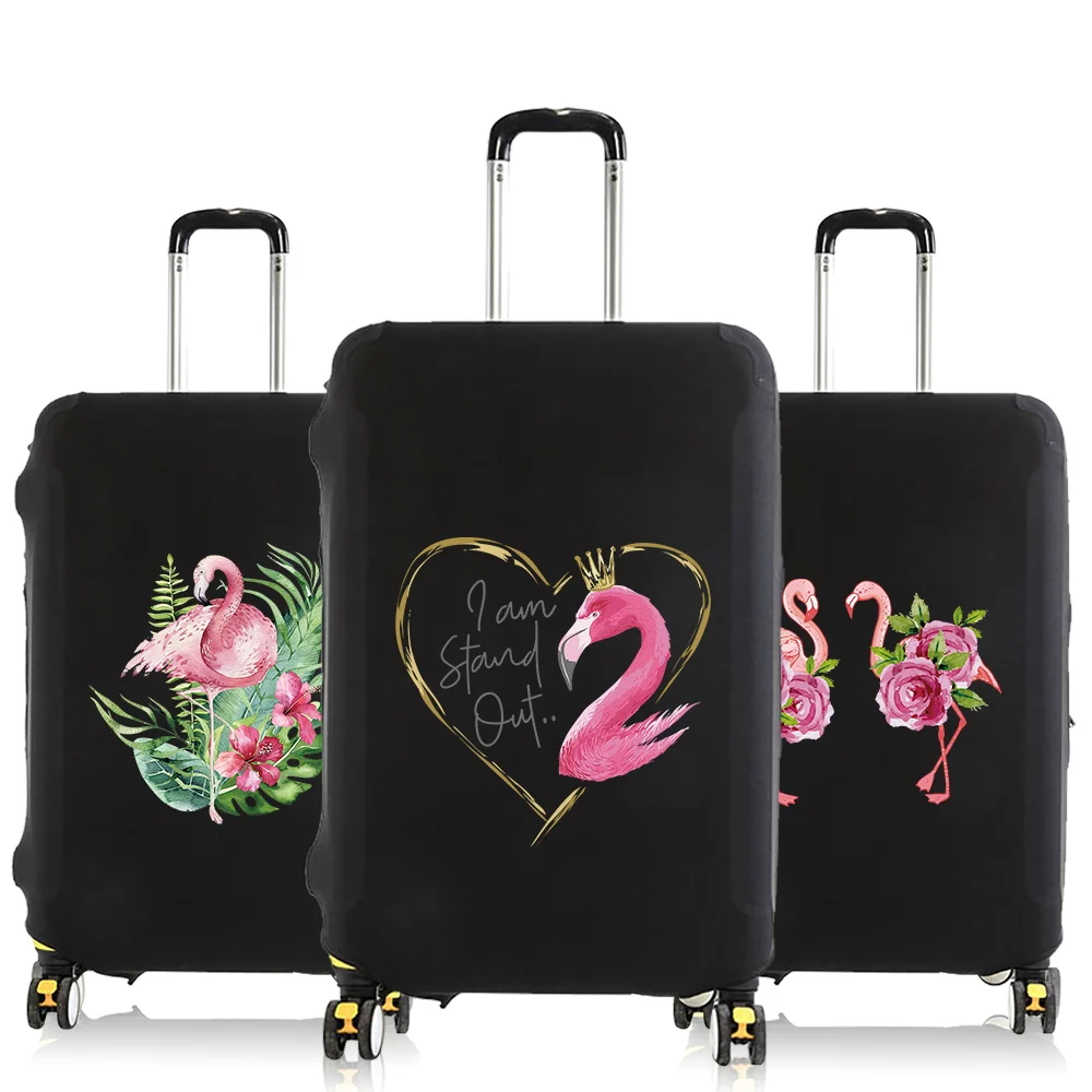 

Путешествия на открытом воздухе, праздничные предметы первой необходимости с узором фламинго, модная защитная крышка для багажа, чехол на тележке, портативные чехлы для багажа унисекс
