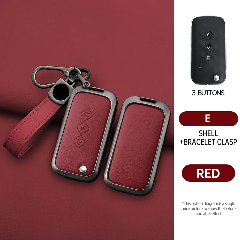 Zinken legering lederen auto smart key fob hoes voor Chevrolet Aveo Trax Groove Captiva 2024 Wuling accessoires