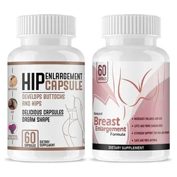 2 Bottle Breast Enlargement Capsule+Big Butt Capsule Make chest larger rounder Lifting buttocks tightening sexy big buttocks