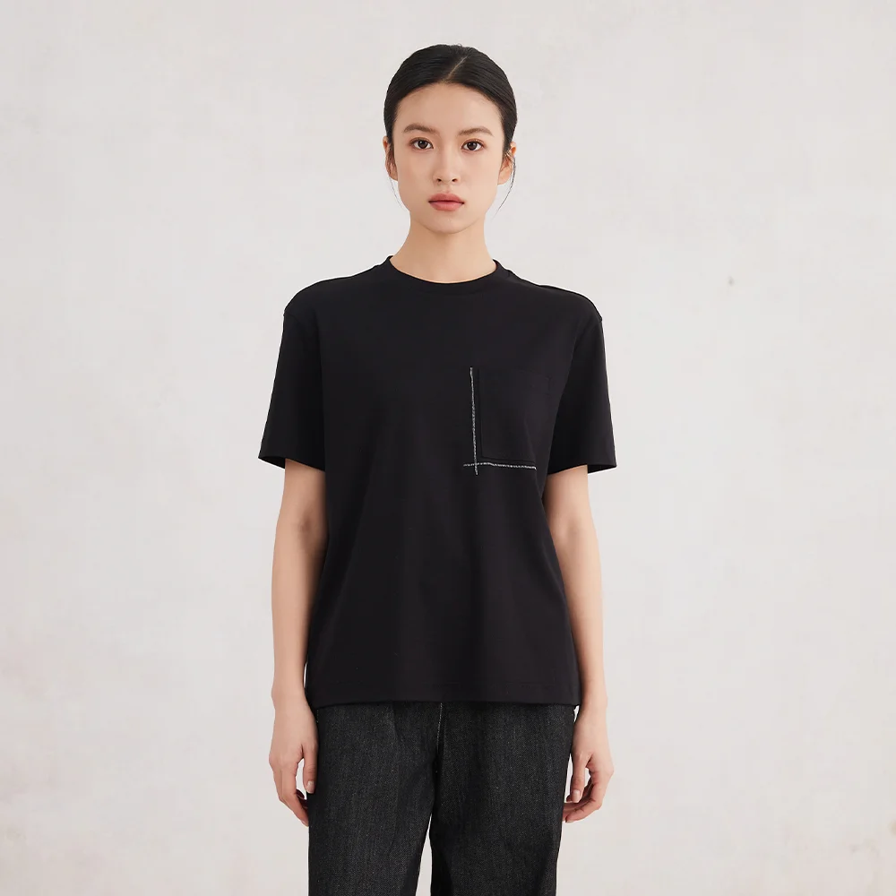 K3147W White Premium Clothes Ladies Long Staple Cotton Tshirts Women's Clothing T-Shirt for Women