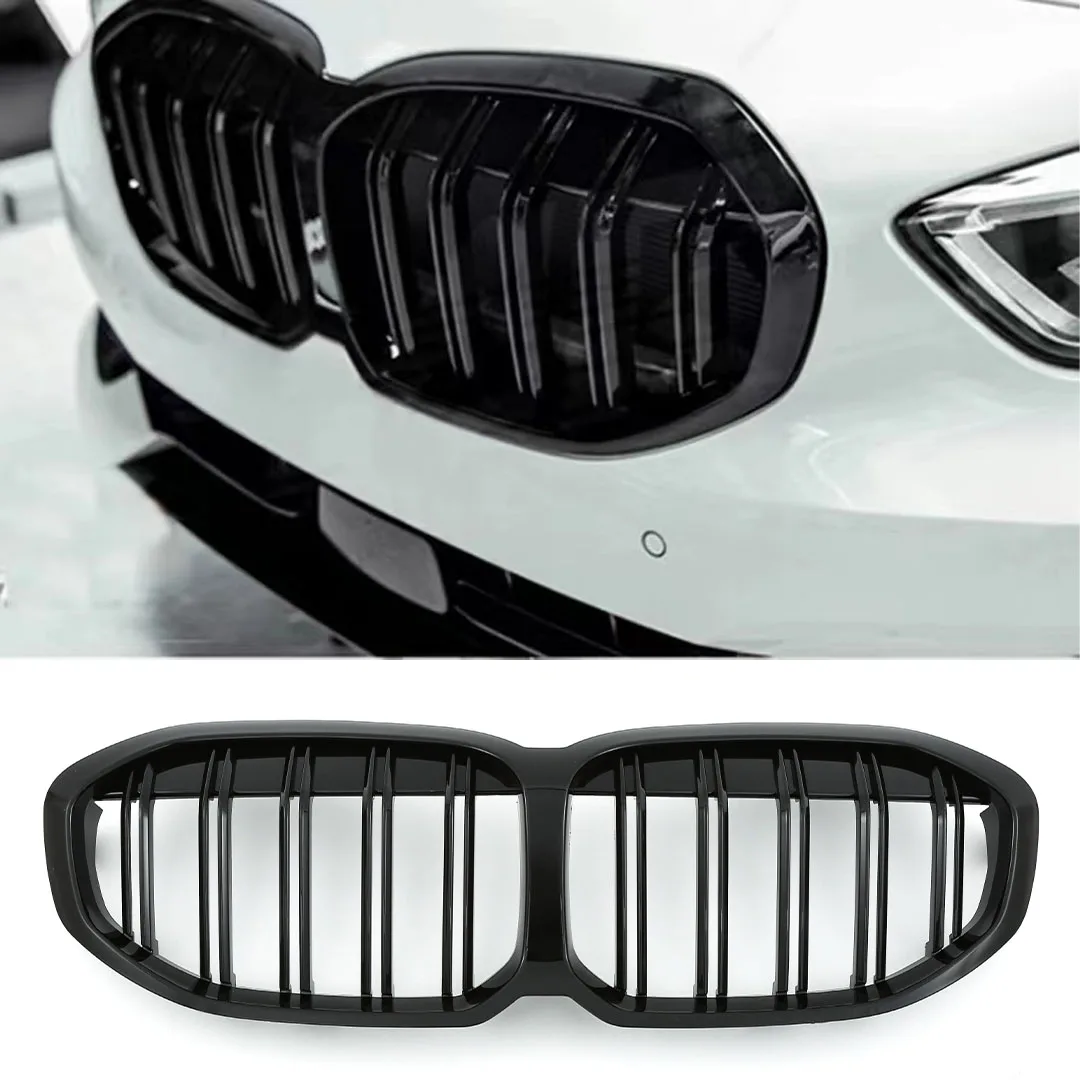 For BMW F40 1 Series 2019-2023 Like 128ti M135i 118i Double Slat Grille Front Kidney Bumper Grill Radiator Grid Tuning Accessory