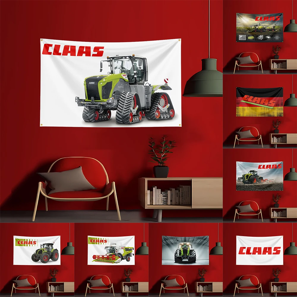 

90X150CM Flag TRACTORS-C-CLAASs IH Agriculture Flag Polyester Printed Excavator Banner For Decor