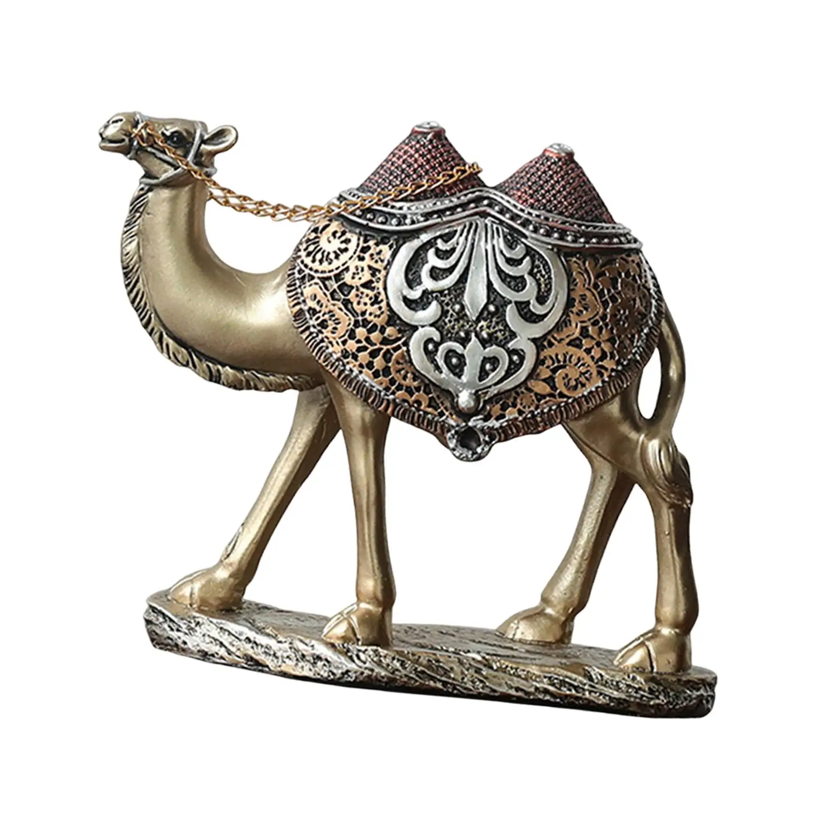 Resin Animal Sculpture Camel Statue Modern Figurine Decorative Collectible for Office Desk Home Bedroom and Shelf Decor