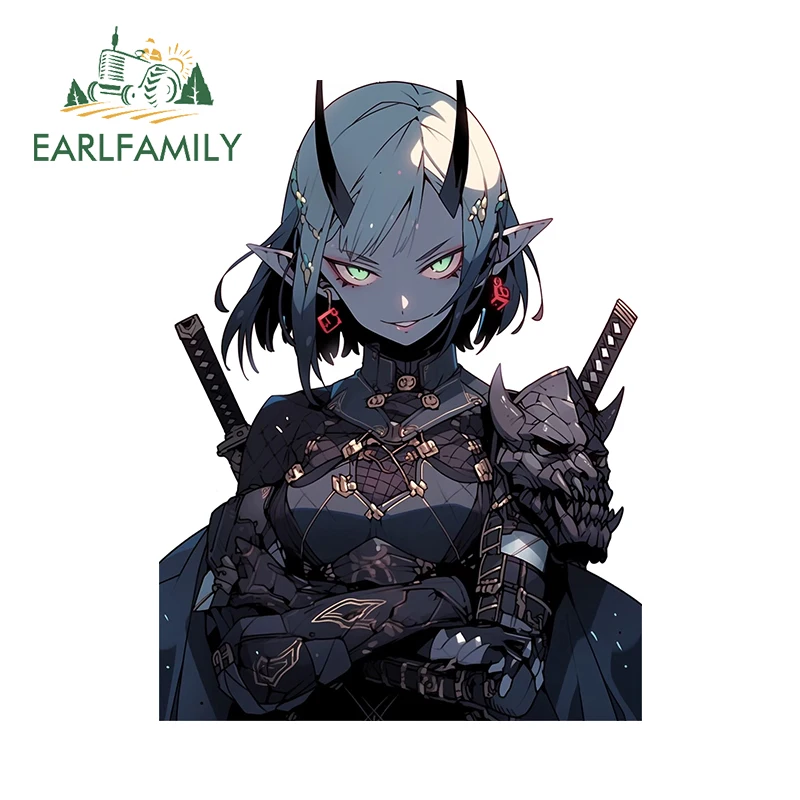 EARLFAMILY 13cm x 9.8cm Warrior Female Original Decal Devil Girl Sexy Tattoo Personality Stickers Scratch Proof Car Accessories