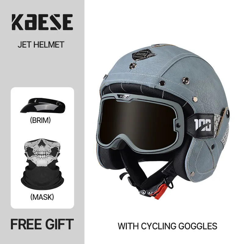 Lightweight Jet Motorcycle helmet Open Face Flash Bicycles Retro Vintage DOT Half Helmet capacete de moto masculino