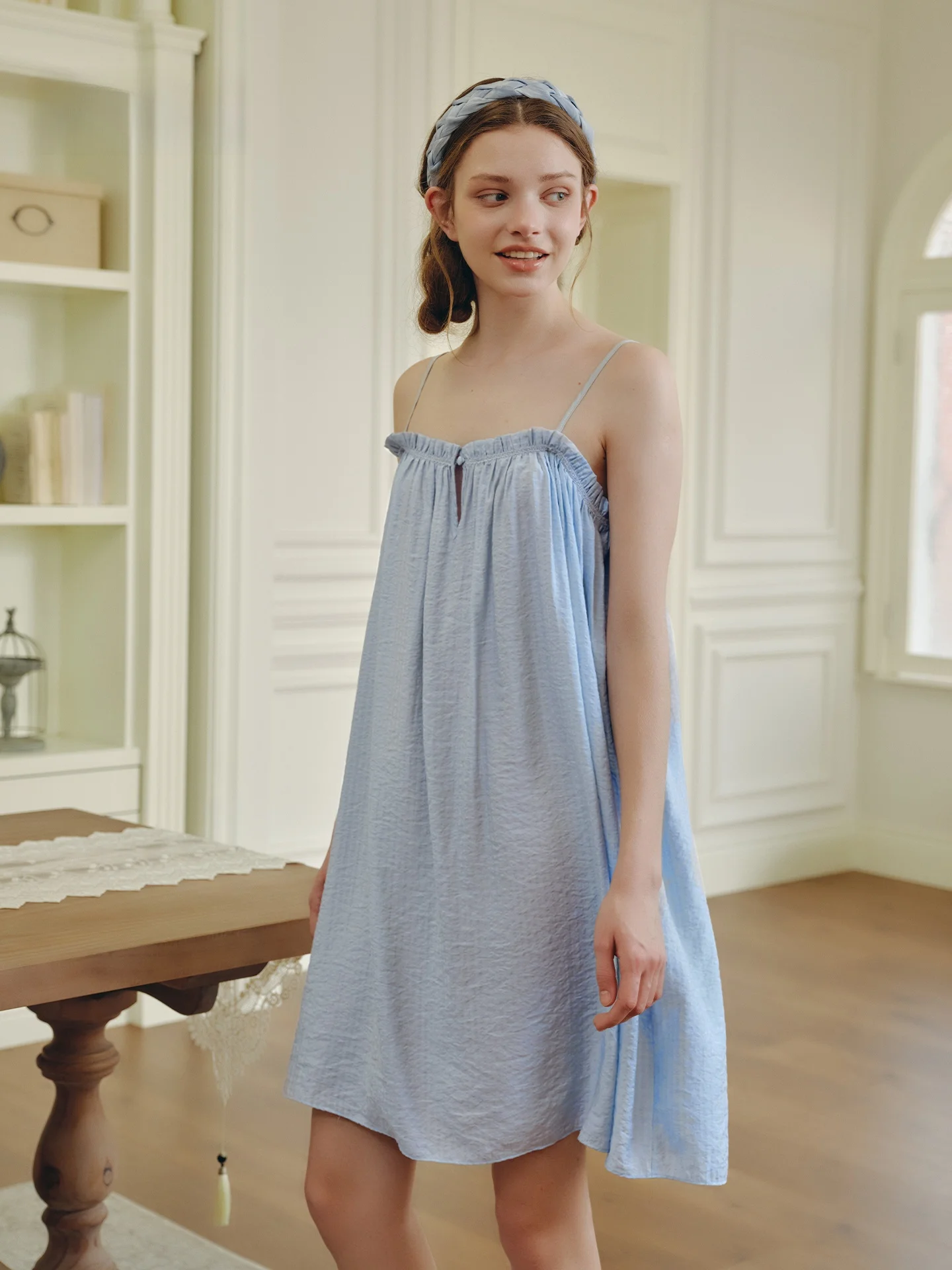 yoloo-women's-summer-sweet-sle-spwear-drable-home-clothes-thin-cloud-fabric-one-piece-casual-home-leisure-wear