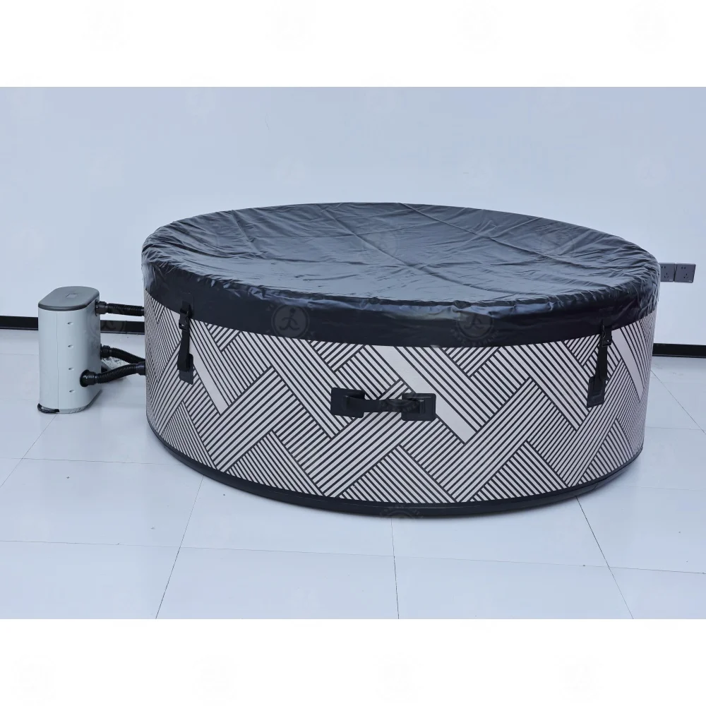 STLF 2 متر حجم مخصص في الهواء الطلق المحمولة نفخ Airjet حوض استحمام ساخن مستدير سبا بولي كلوريد الفينيل 4-6 شخص سبا حمام مع طائرات فقاعة الهواء #2