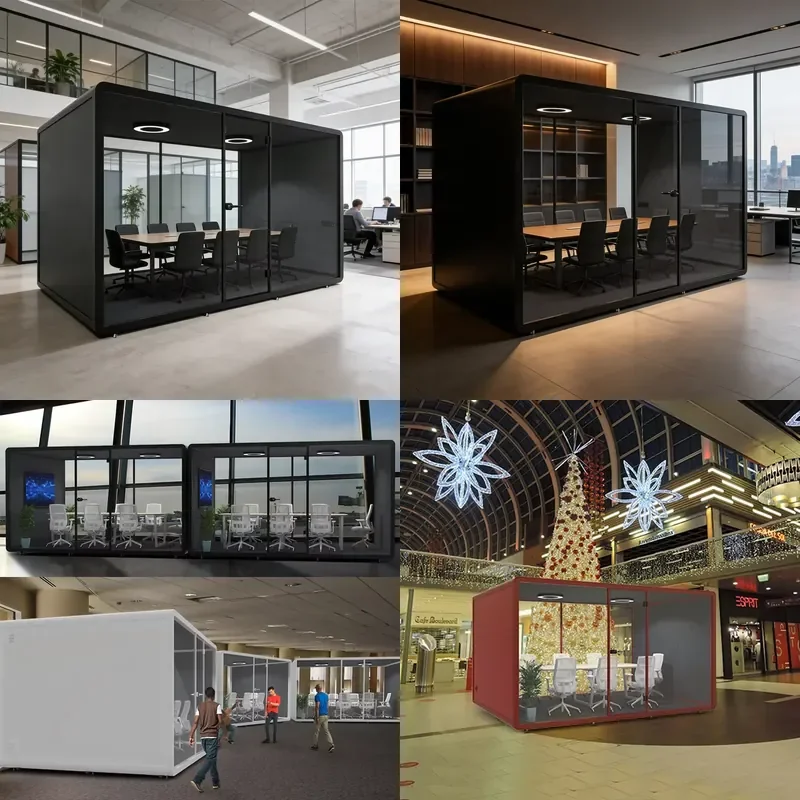 Work Privacy Cabin Conference Booth Soundproof Pod Fitness Module Office Compartment Outdoor Tempered Glass Sound Insulation