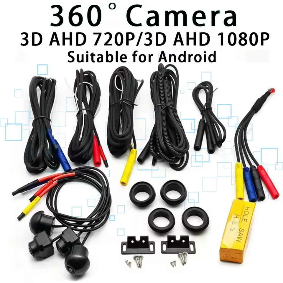

1080P 360° Panoramic Camera HD Rear / Front / Left / Right 3D 360° View Panoramic Accessories For Car Android Radio