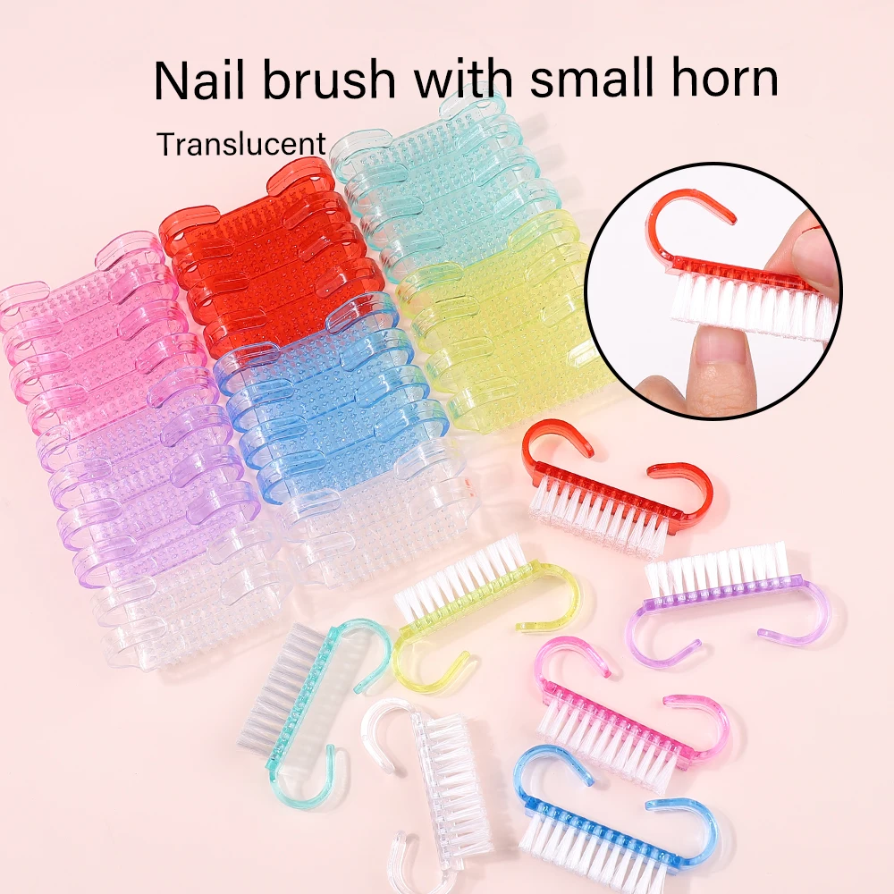 50 Pcs/Lot Cleaning Nail Brush Tools Colorful Plastic Dust Cleaner Brushes Nail Art Manicure Pedicure Powder Soft Remover