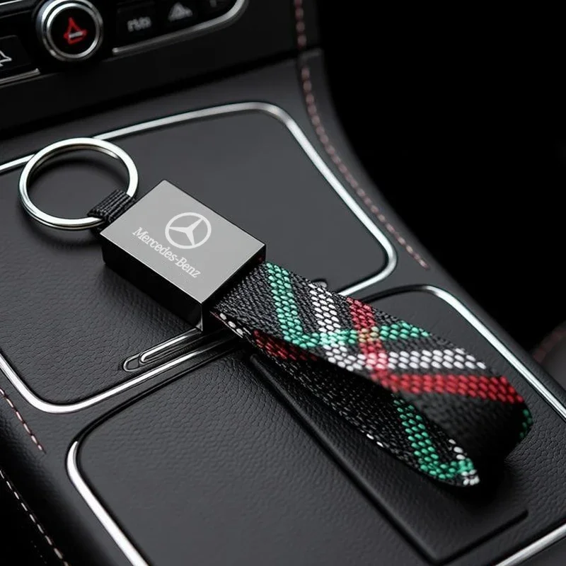 Nylon Strip Car Key Chain Keyrings Pendant for Mercedes Benz W220 W204 W205 W176 W168 W210 W212 CLA GLK A B C E G Class Styling