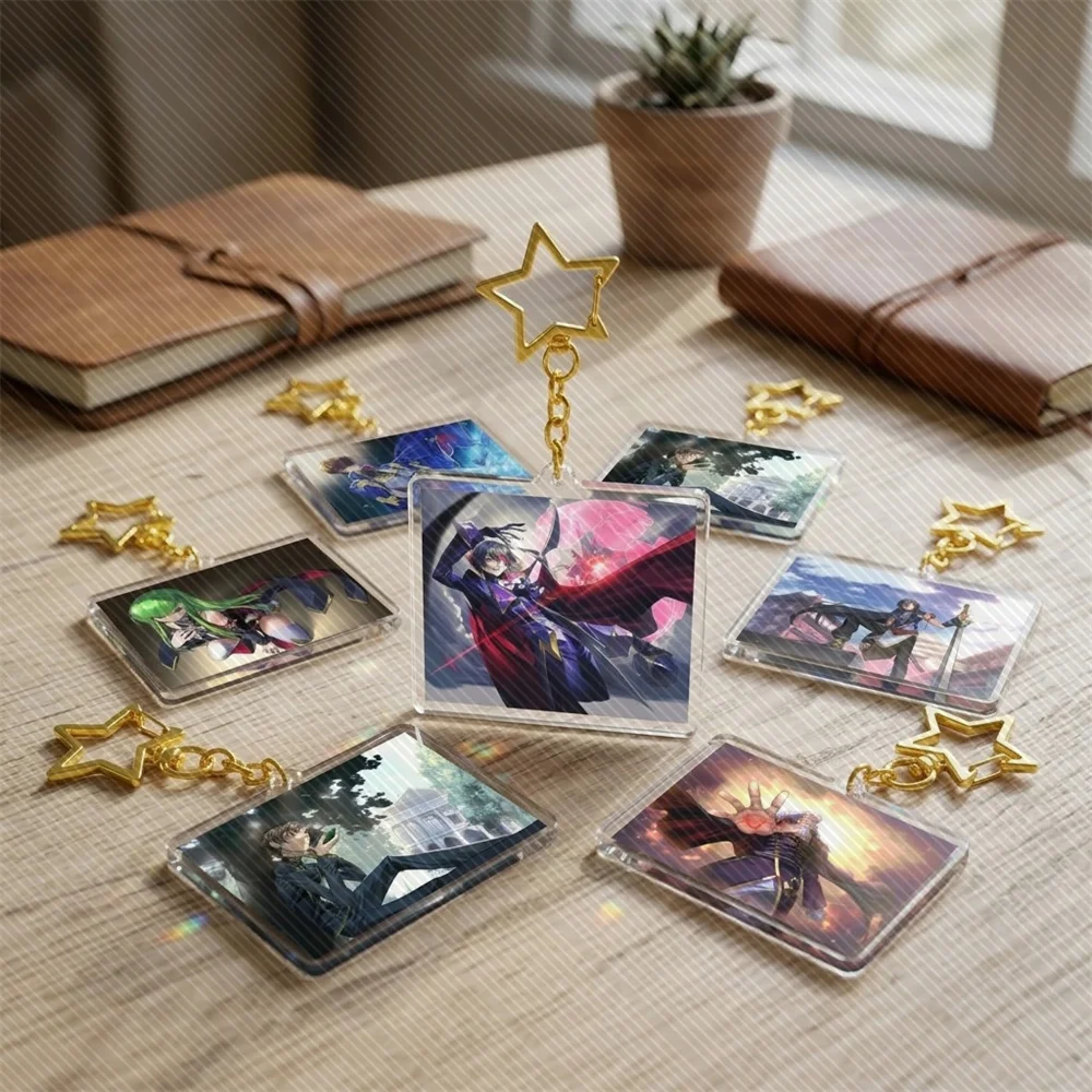 6cm Anime Lelouch Lamperouge Acrylic Keychain Characteristic Characters Ornament Accessories Goods Collection Christmas Gifts