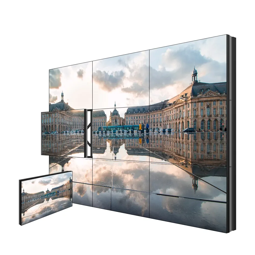 Indoor/Outdoor Advertising 65 Inch Lcd Video Wall Monitor Seamless Splicing Screen For Giant Stage Background