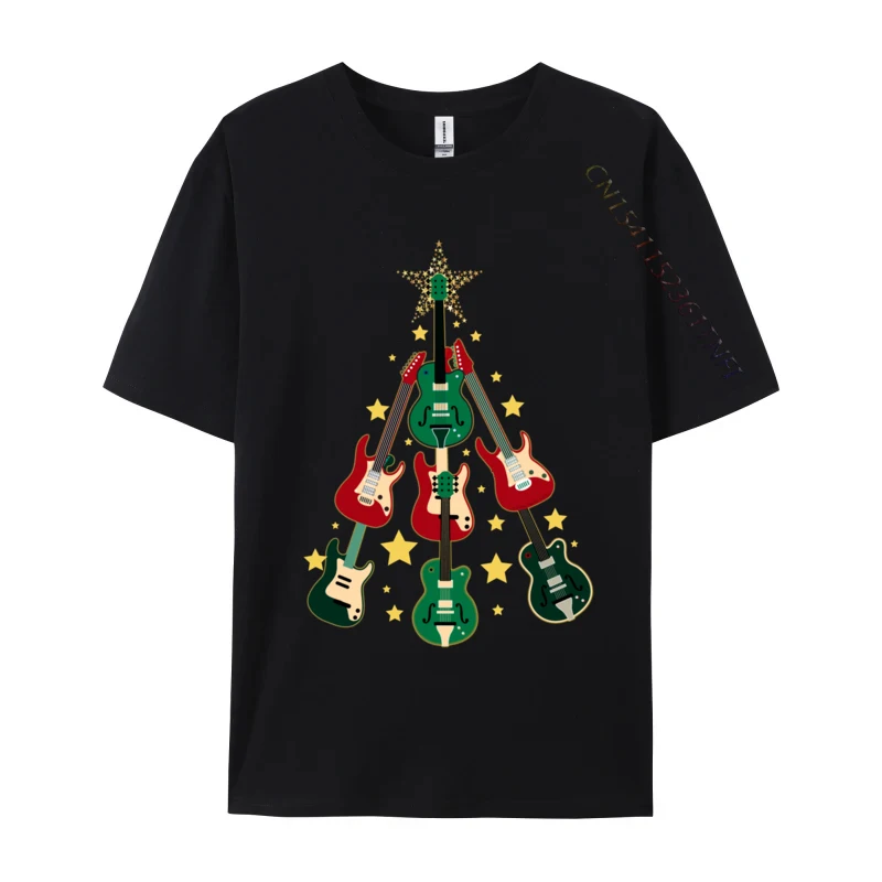 

Cool Guitar Christmas Tree Guitar Lovers Christmas Tree T-Shirt Men Pre-Shrunk Cotton T-Shirt Harajuku Shirt Crew Neck Camisas