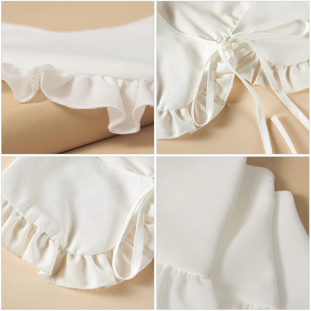 

1Pcs Fake Collar Charming Decorative Ruffles False Collar for Summer Dress Shirt Blouse Vest Neckline Accessory