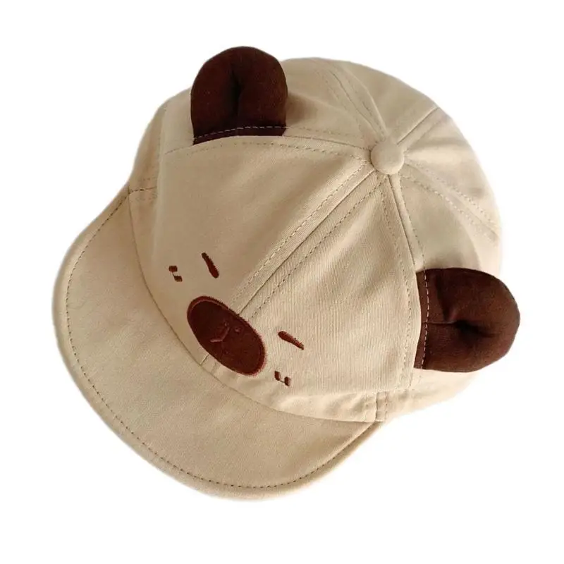 

U13F Lovely Capybara Charm Baby Hat Breathable Cotton Duck Tongue Hat Sun Protective Caps for Boys and Girls