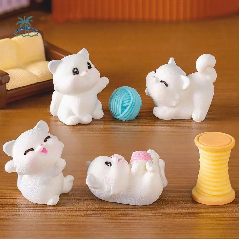 

Kids Gift Cute Mini Cat Figurines DIY Cartoon Cat Statue Resin Crafts Kitten Figurines Miniature Micro Landscape Ornaments