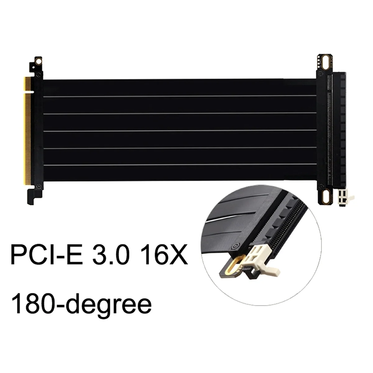 ADEGBO-Improved PCI-E 3.0 16X 180 Degree, PCI-E Graphics Card Extension Cable 30 cm