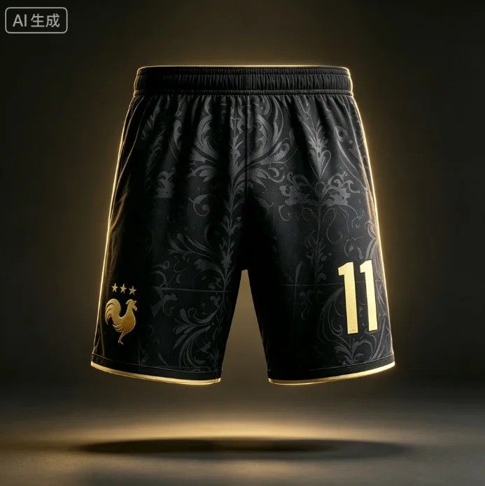 2026 Frankreich Team Mbappé Nr. 10 Fußballshorts, 3D-Allover-Print kurze Hosen, Unisex Familien-Matching Fan-Sportbekleidung für Kinder – Detail 2