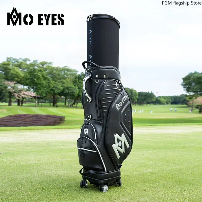 Magic Eye's new product golf bag men's telescopic standard bag three-dimensional molding, four-wheel flat push transport M22QB03