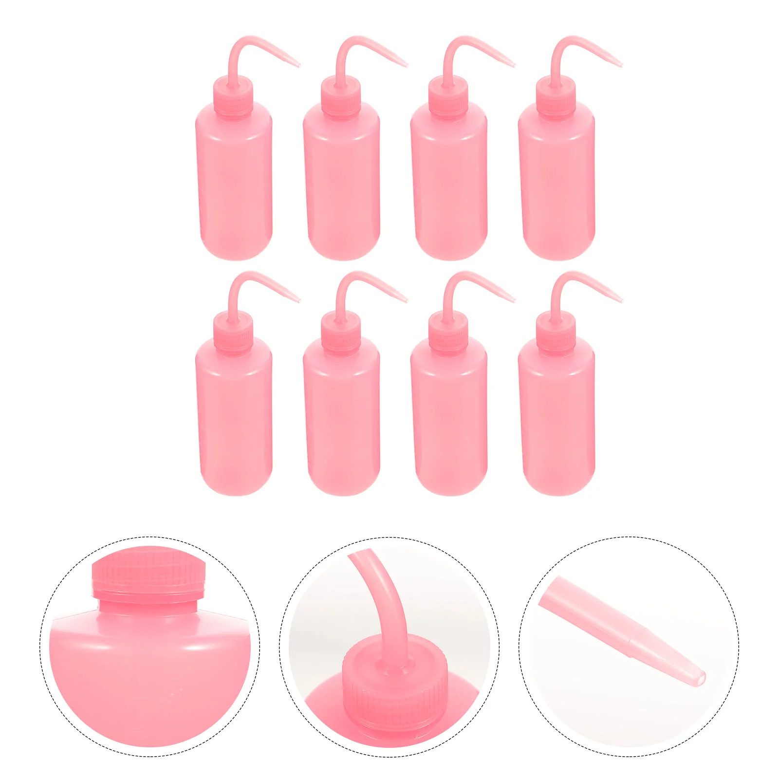 8 Pcs Rinse Bottle Wash Eyelashes Cleaning Squeeze Container Cleaner Tool for with Bend Mouth Abs