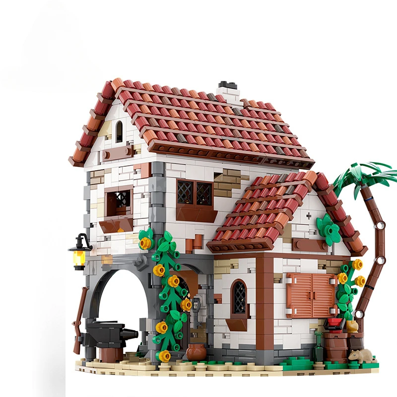 MOC-124328 Pirates Blacksmith‘s House Building Block Set Eldorado Fortress-Empire Pirate Castle Model DIY Kids Puzzle Toys Gift