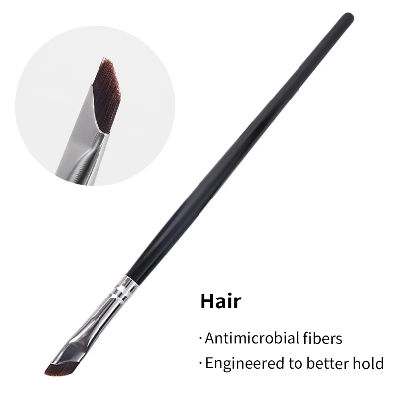 Profesjonalny pędzel do eyelinera, ultracienki, precyzyjny, skośny, płaski, miękki pędzel do konturowania brwi, przenośne narzędzia do makijażu.
