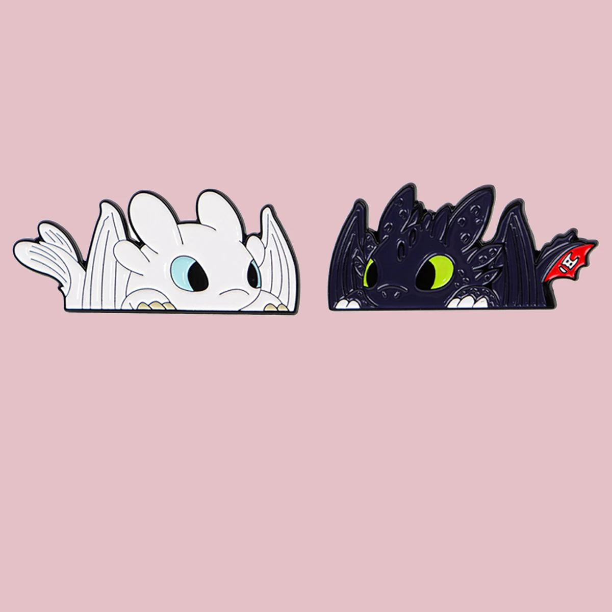 

2pcs Cartoon Dragon Enamel Pin Lapel Pins Badges on Backpack Women's Brooch Clothes Jewelry Cosplay Accessories Toys Kids Gift