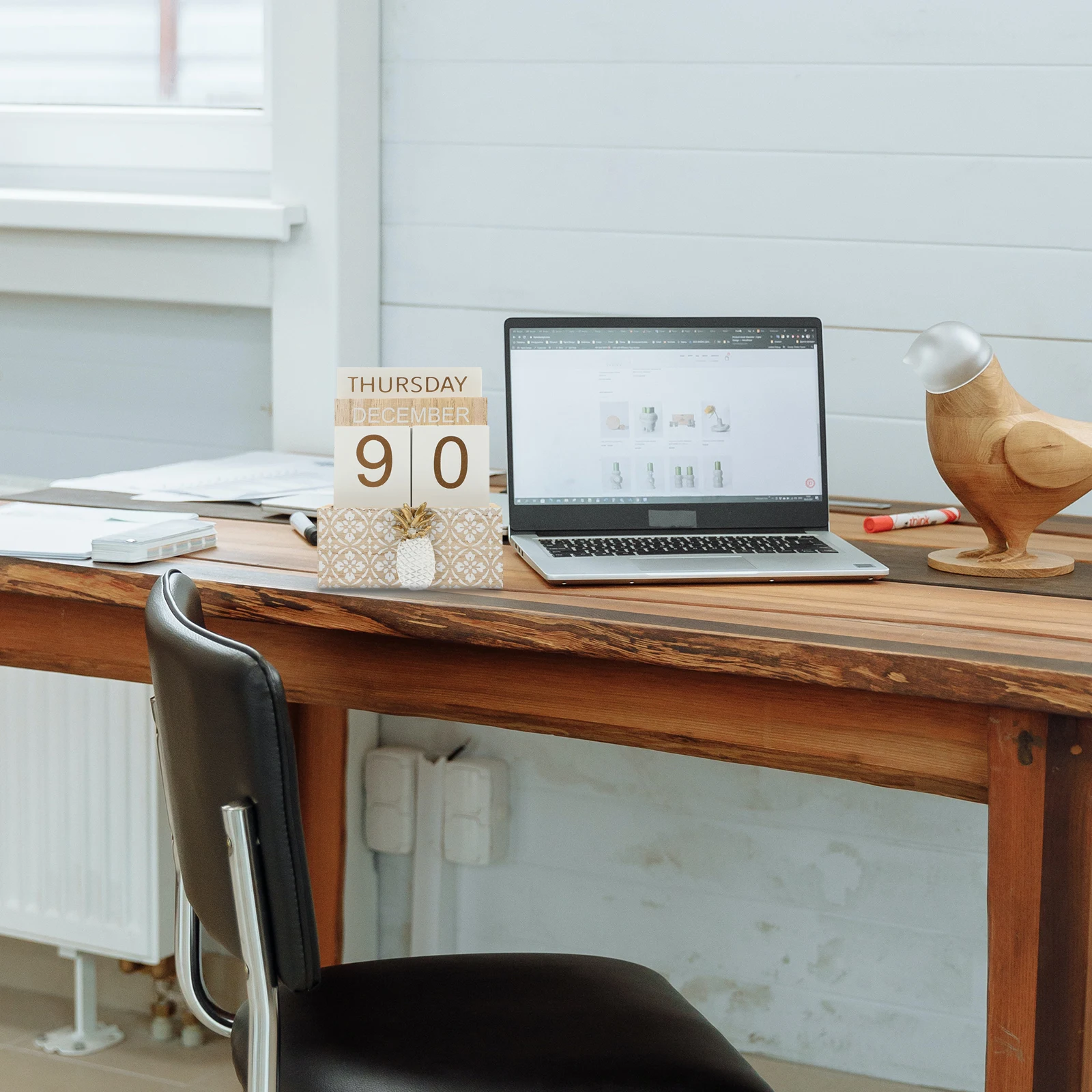 

Вечный календарь с деревянными блоками, деревенский настольный настольный календарь для офиса, дома, месяца, дата, день, дисплей, шикарный декор для рабочего стола