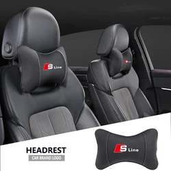 1Pcs Car Seat Headrest Auto Logo Neck Pillow For Audi Sline A3 A1 A4 B8 B7 A6 C7 A5 A7 A8 B9 B6 C6 Q2 Q3 Q5 Q7 Q8 TT S3 S4 S7 S8