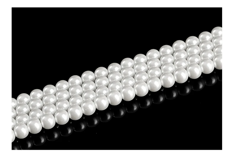 7A Hochwertige Glas-Imitationsperlen-Muschelperle, runde lose Zwischenperle für DIY-Armbänder, Ohrringe, Halsketten und Schmuckherstellung. – Detail 4