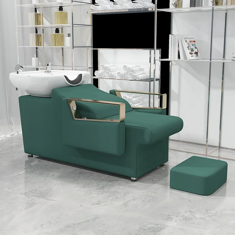 Comfortable Luxury Wash Chair Styling Hair Beauty Design Washing Chair Green Equipment Muebles Para Salon De Belleza Furniture