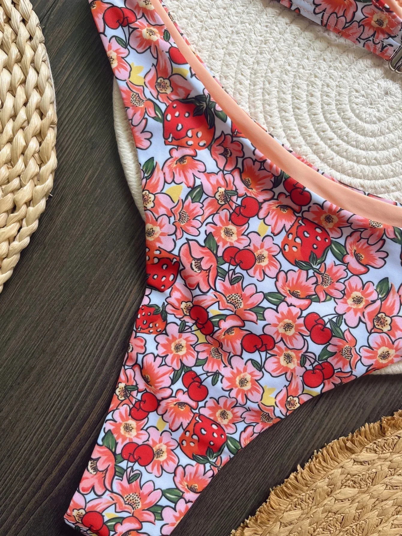 RUOTONSEPT Sexy Flowers Printed Halter Brazilian Bikini Women Swimwear Female Swimsuit Two-pieces Bikini set Bather Bathing Suit
