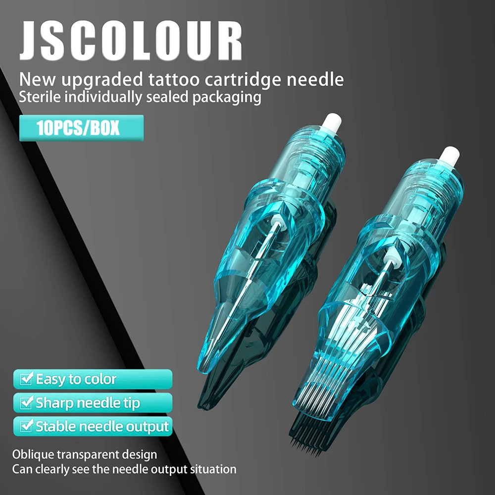 10 PCS JS Second-Generation Tattoo Needles RL RS M1 CM Permanent Makeup Eyebrow Tattoo Needles Tube Tattoo Machine Pens