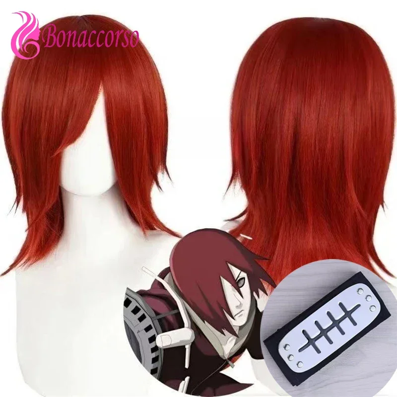 

HOKAGE NINJA NAGATO Cosplay Wig Red Synthetic Short Straight Wig Anime Coser Heat Resistant Fiber High Quality Wig Halloween
