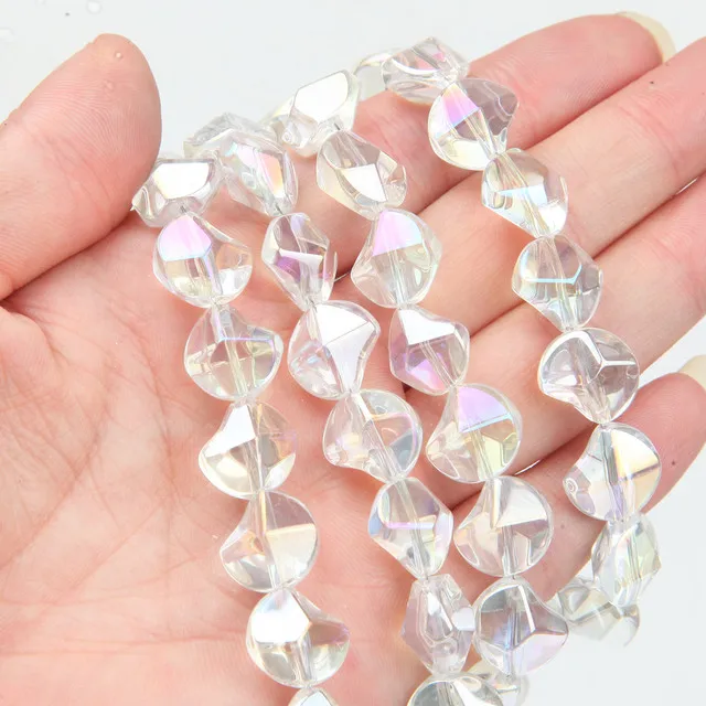 20PCS Irregular Shiny Glass Loose Beads for Jewelry Making Bracelet Necklace Findings Lampwork DIY Beads Accessories Wholesale