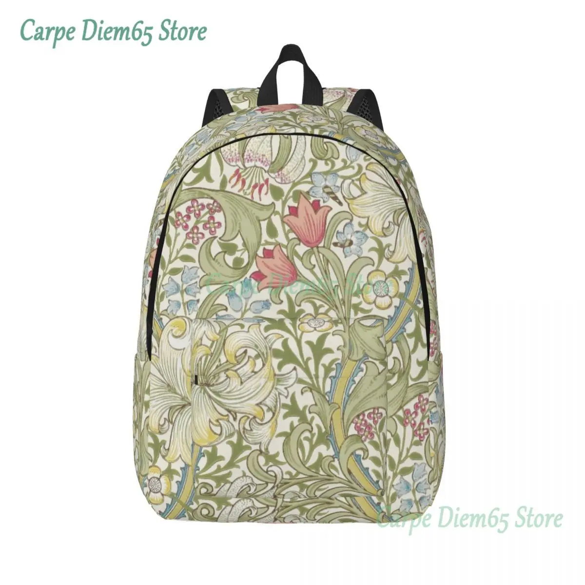 

William Morris Art Canvas Backpacks for Women College School Students Bookbag Fits 15 Inch Laptop Floral Textile Pattern Bags