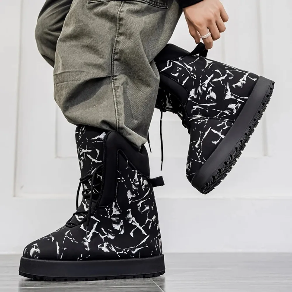 أحذية رجالية مموهة عالية الجودة سميكة لينة مقاومة للبرد أحذية دافئة في الهواء الطلق الشارع عدم الانزلاق هدايا العيد جديد 2025 شتاء شيك #6