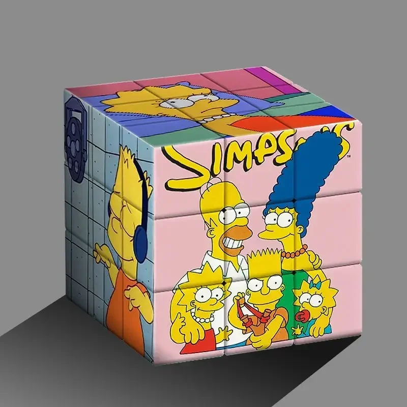 New The Simpsons Third-order Creative Magic Cube Cartoon Animation Puzzle Magic Cube Children Decompression Educational Toys