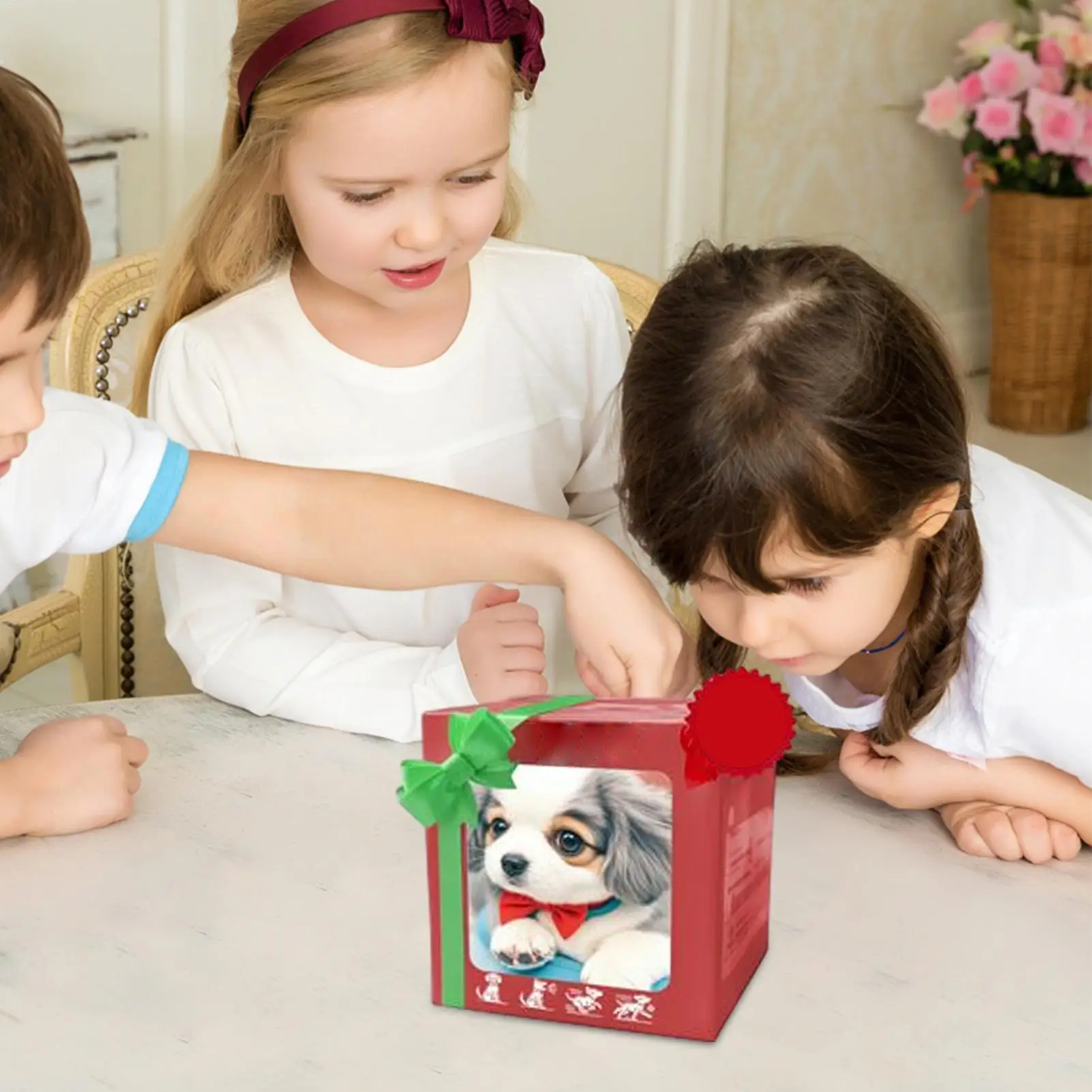 Electronic Robot Plush Dog With Realistic Movements Simulation Robot Dogs Barking Tail Wagging Pets Dog For Children Birthday