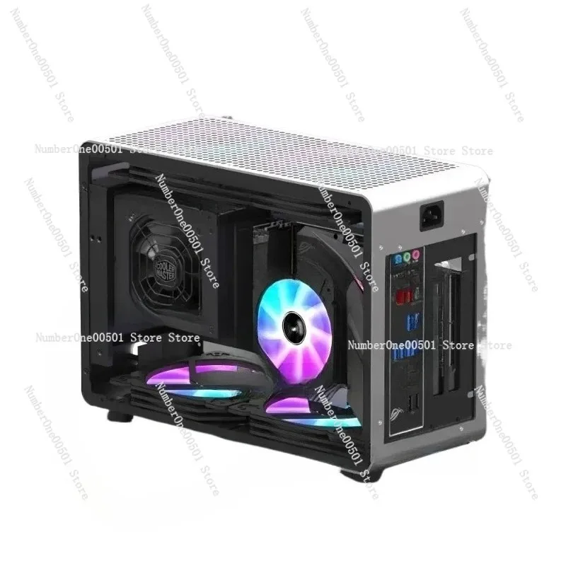 A4 ITX Aluminum Case SFX 240mm Water Cooling Support Transparent Side Panel Compact Mini-ITX PC Case for Gaming Rig
