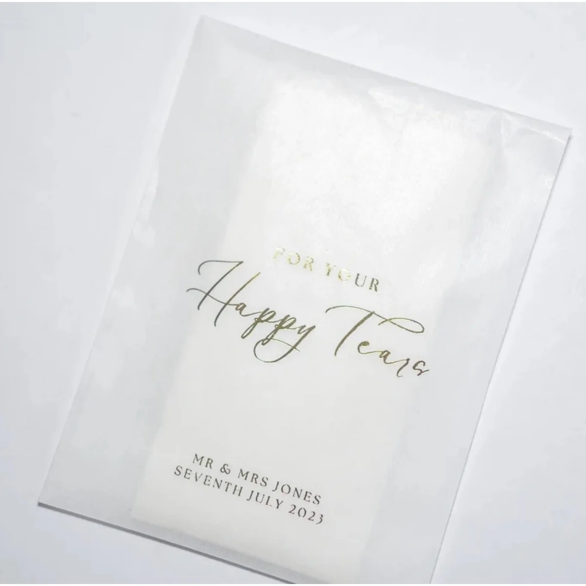 For Your Happy Tears | Tissue Packets | Personalised Tissue Bags