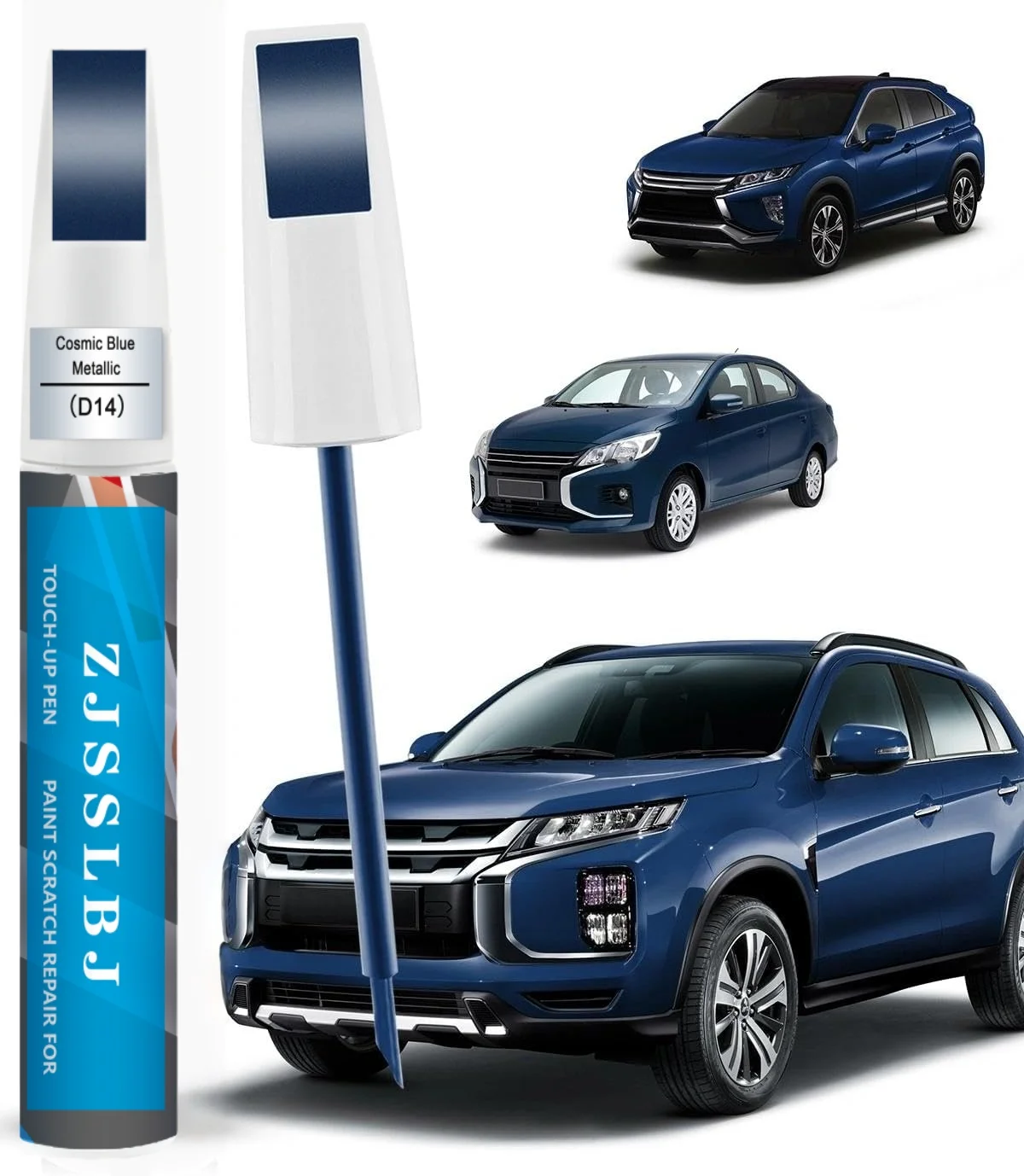 Car Touch Up Paint(Cosmic Blue Metallic(D14)) for Mitsubishi, Car Paint Scratch Repair Kit, Quick & Easy Solution to Repai