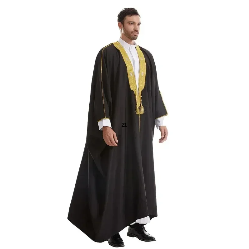 Eid Muslim Men Jubba Thobe Dishdasha Open Abaya Islamic Ramadan Cardigan Robe Saudi Arabic Musulman Caftan Dubai Djellaba