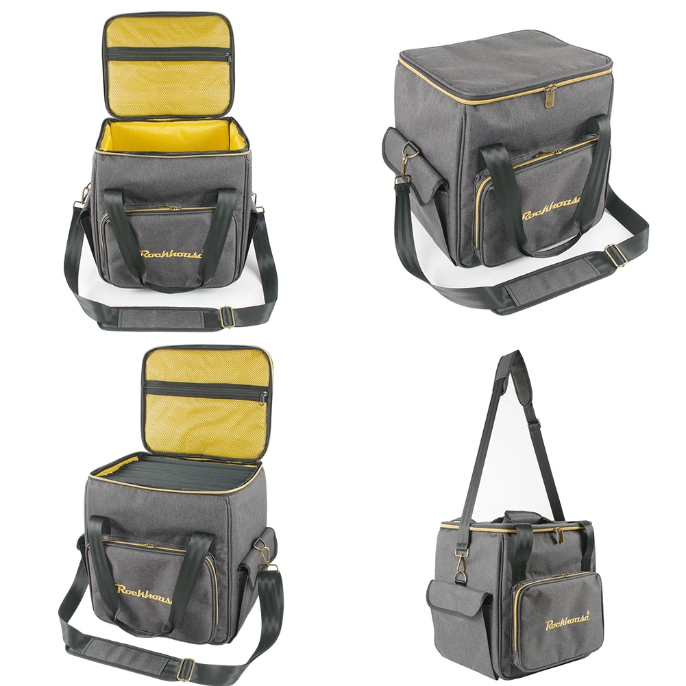 Borsa porta documenti impermeabile con tracolla Borsa a tracolla portatile per dischi Borsa CD imbottita addensata di grande capacità per regalo per gli amanti della musica