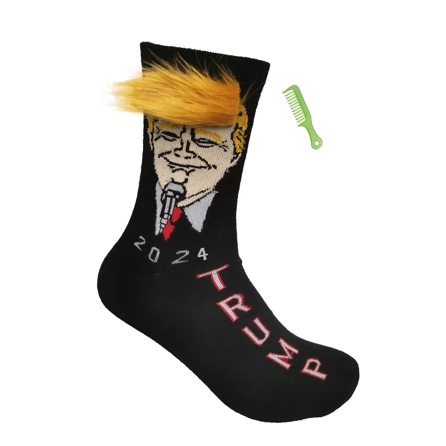 Śmieszne skarpetki Trump Novelty z włosami Trump Skarpetki unisex Crew Skarpetki 2024 prezydent Trump Merchandise Giftt